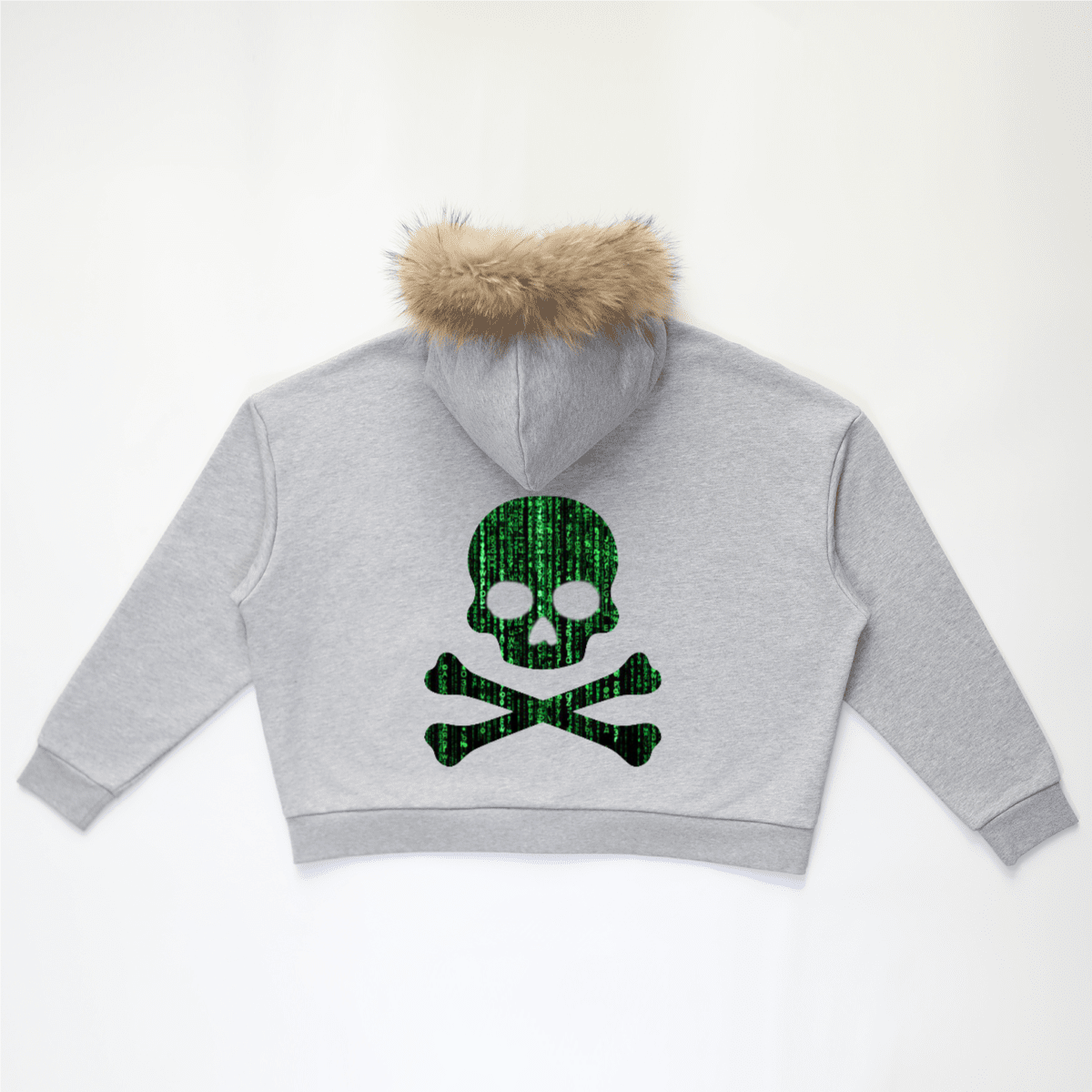Matrix Skull Fur Zip Up Hoodie