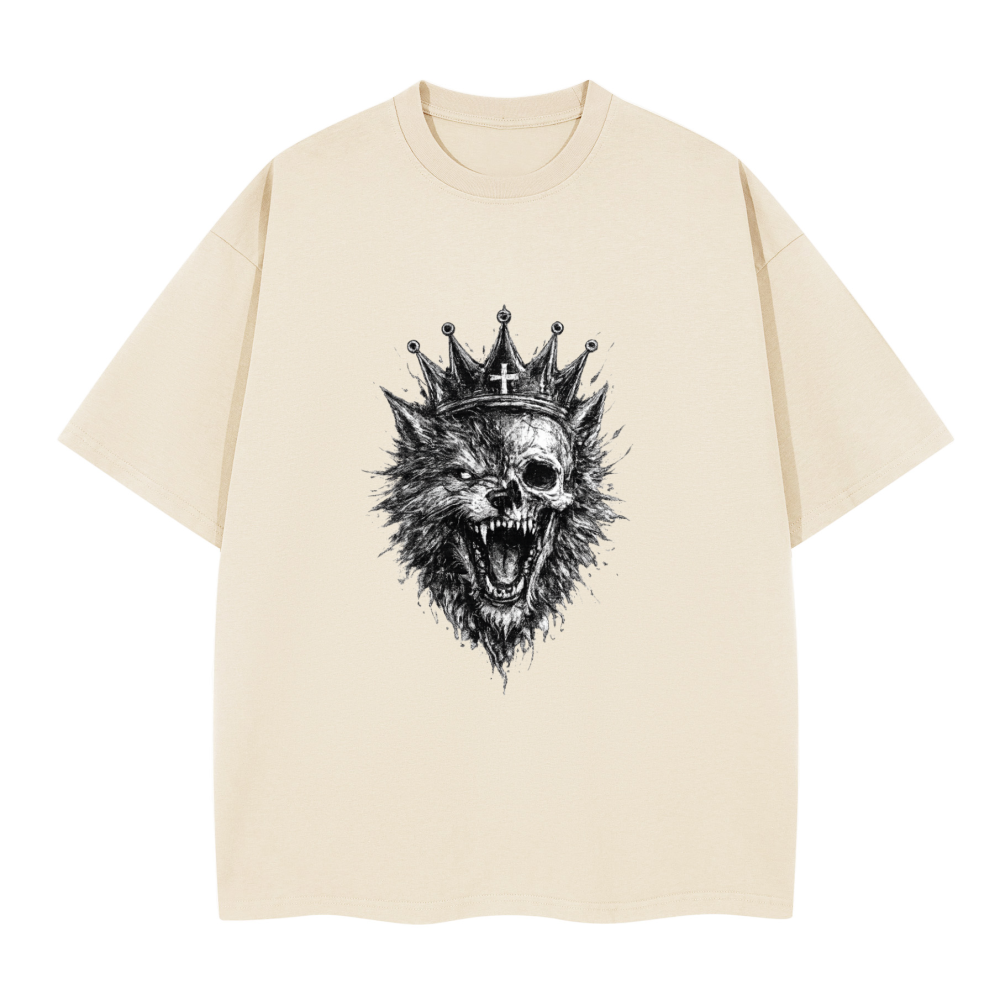 Wolf and Skull Boxy Tee