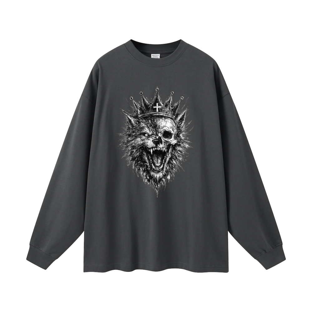 Wolf and Skull Long Sleeve Tee