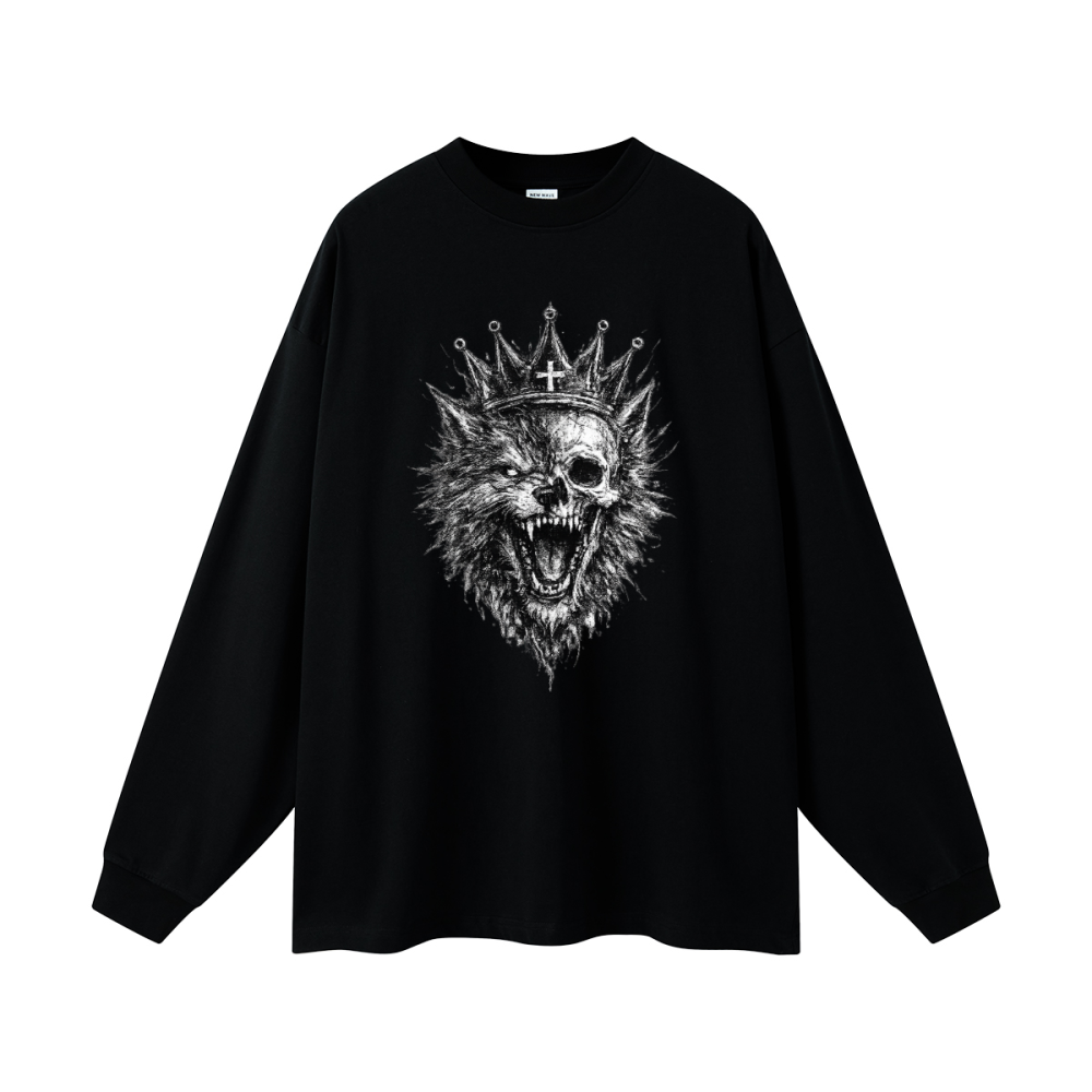 Wolf and Skull Long Sleeve Tee