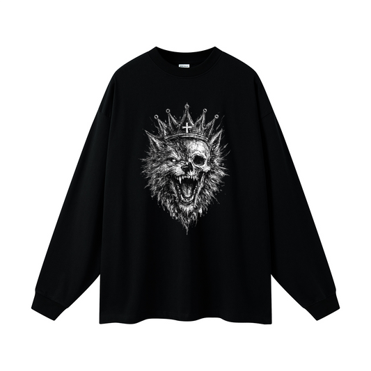 Wolf and Skull Long Sleeve Tee